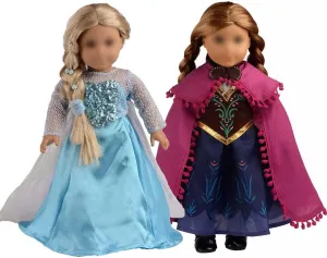 Doll Clothes Princess Dress Queen Costumes for 18 Inch Doll
