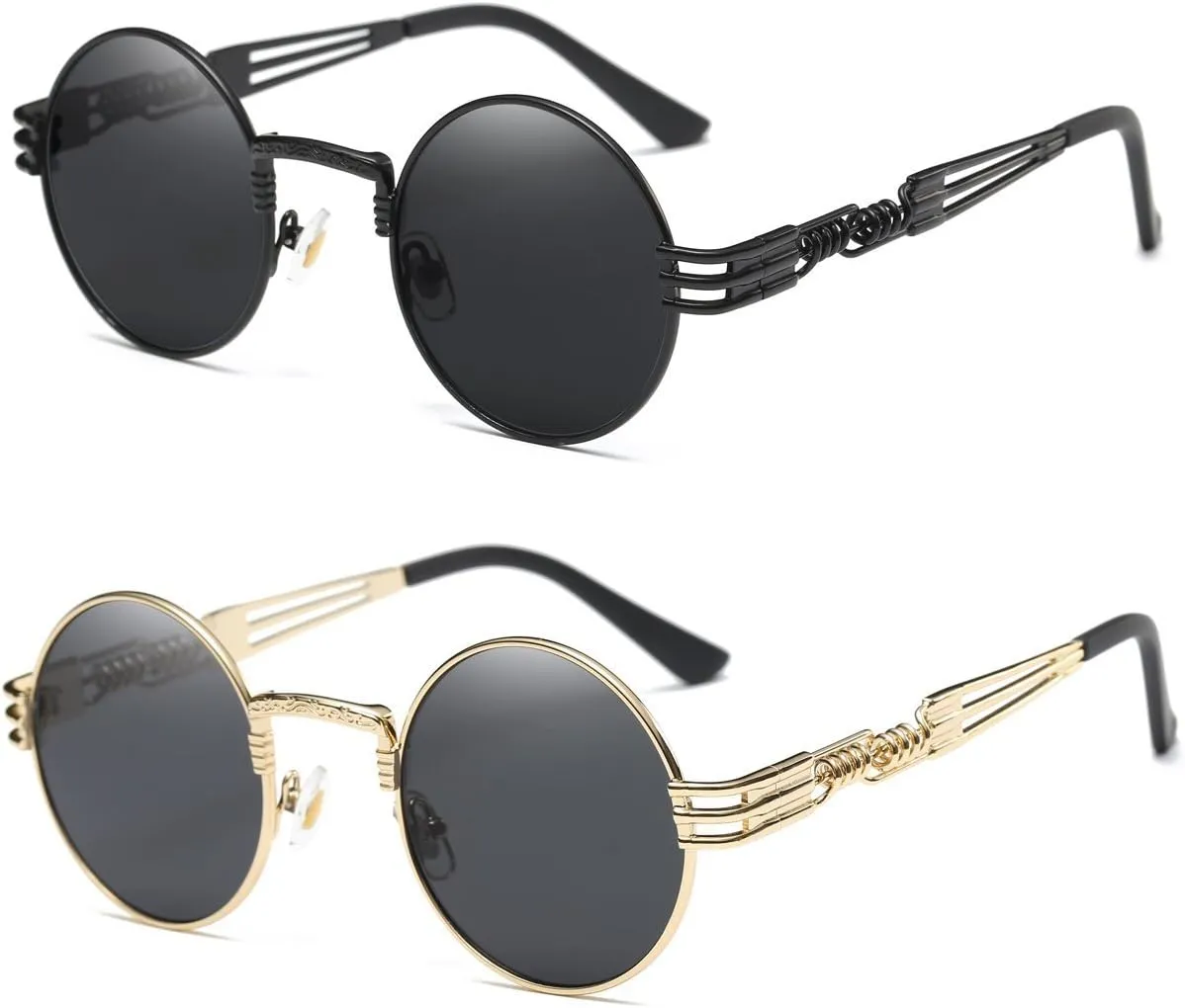 Dollger Steampunk Round Sunglasses Metal Frame Circle Shades