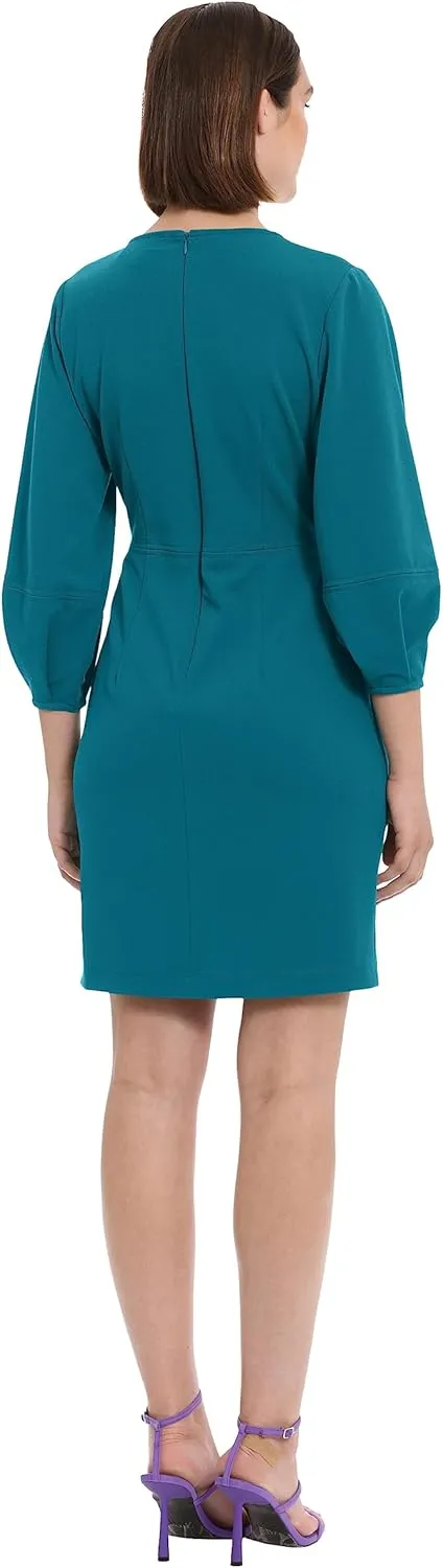 Donna Morgan Women's Long Sleeve V-Neck Dress
