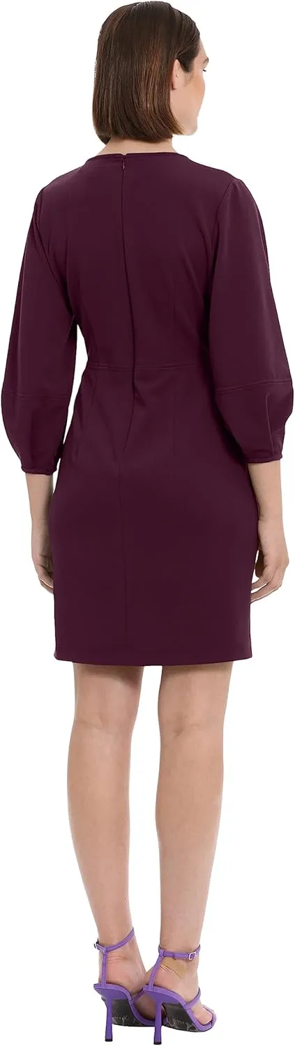 Donna Morgan Women's Long Sleeve V-Neck Dress