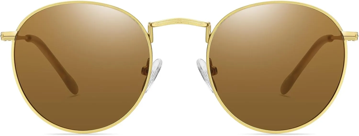 DUCO Retro Round Polarized UV400 Sunglasses for Men Women Vintage Polarized Sun Glasses Classic Vintage Shades DC3048