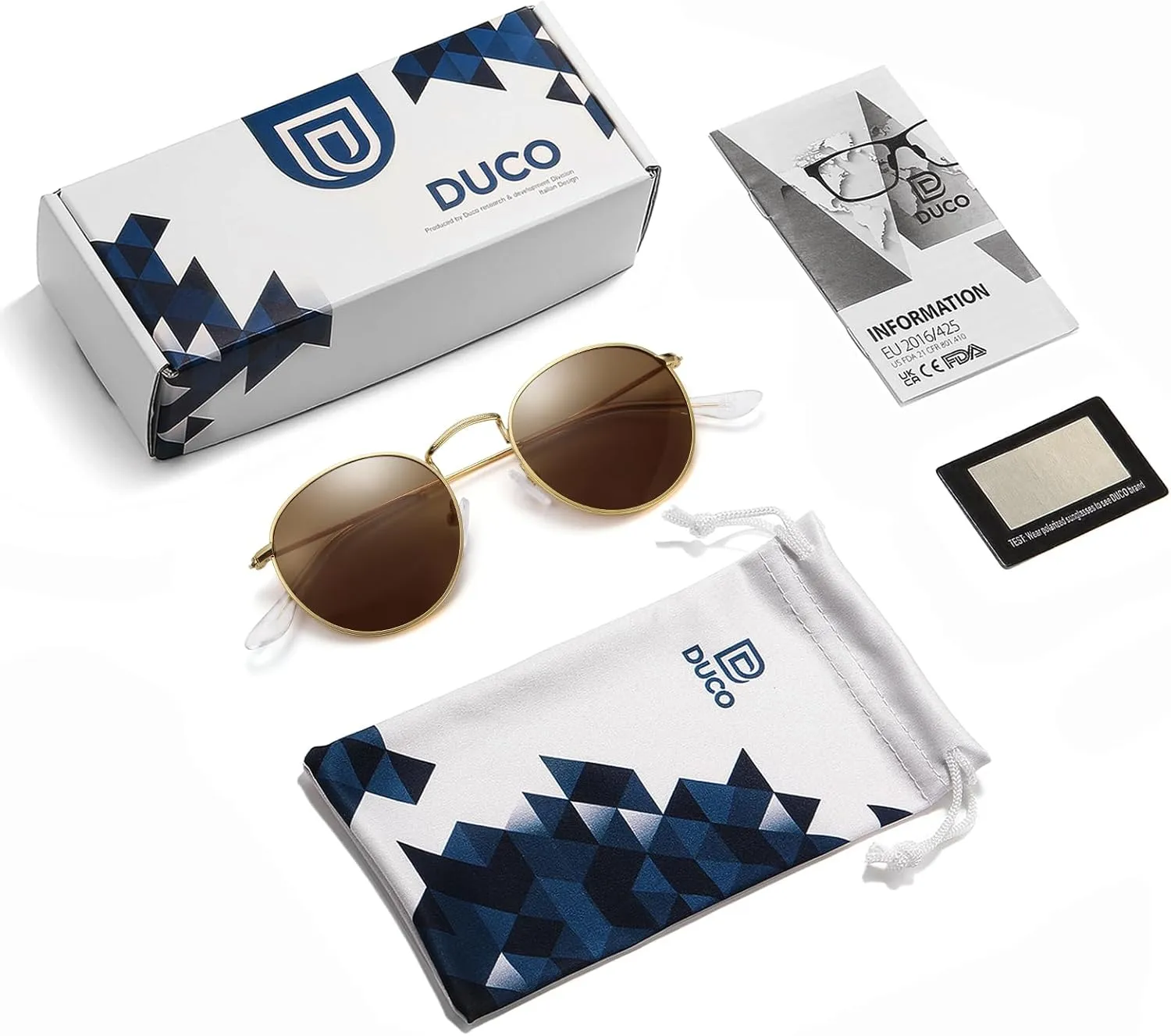 DUCO Retro Round Polarized UV400 Sunglasses for Men Women Vintage Polarized Sun Glasses Classic Vintage Shades DC3048