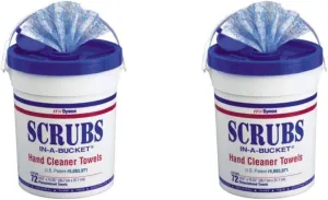 Dymon 42272 Scrubs In A Bucket Hand Cleaner Towels 72 Count (2 Pack)