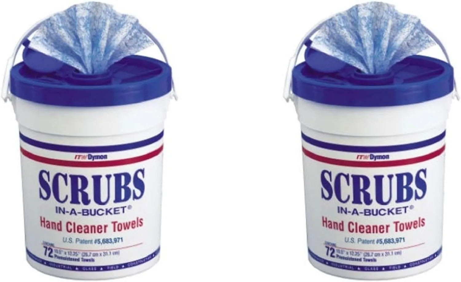 Dymon 42272 Scrubs In A Bucket Hand Cleaner Towels 72 Count (2 Pack)