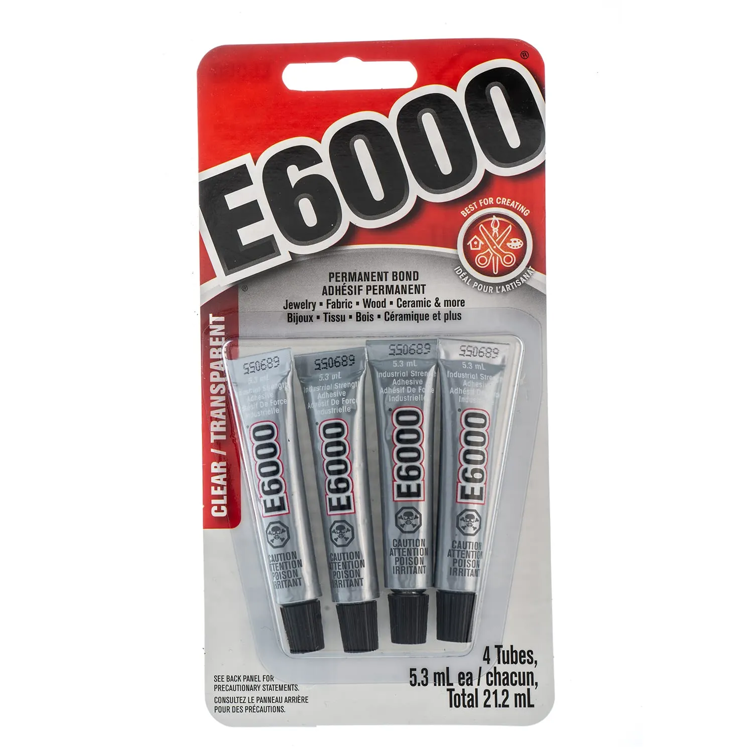 E-6000 Glue Mini Tubes | Adhesive for Crafts | Glue for Craft | Multi Purpose Glue | Transparent | Pack of 4 | 21.2ml (4X 5.3ml)