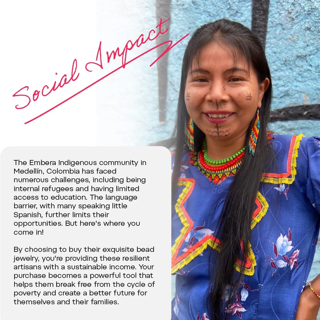 Earrings by Embera Bead Project, Drop Bead Earrings, Social Impact (Dalia)