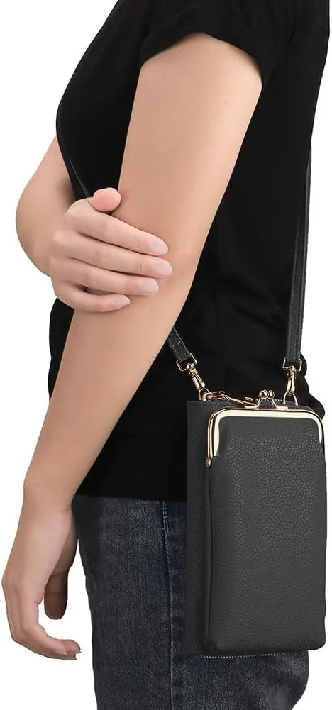 EASTNIGHTS Small Crossbody Phone Bag for Women Cell Phone Purse Wallet Kiss Lock Cute Shoulder Bag with Credit Card Slots