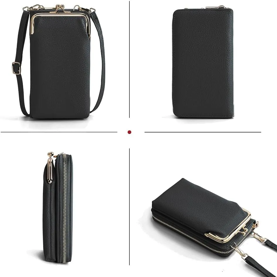 EASTNIGHTS Small Crossbody Phone Bag for Women Cell Phone Purse Wallet Kiss Lock Cute Shoulder Bag with Credit Card Slots