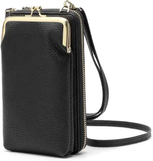 EASTNIGHTS Small Crossbody Phone Bag for Women Cell Phone Purse Wallet Kiss Lock Cute Shoulder Bag with Credit Card Slots