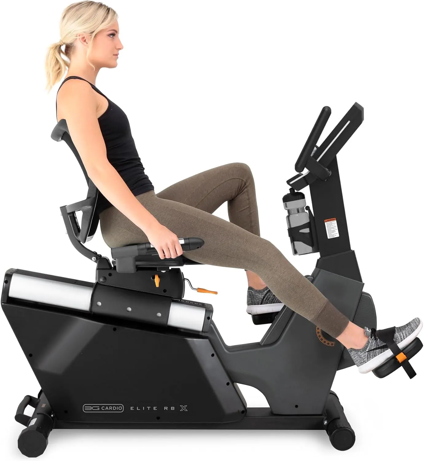 Elite RB X Recumbent Exercise Bike - FreeSync FTMS Bluetooth Smart App Connectivity - Compact 49" (L) - Oversized Soft 4-Way Adj. Seat - 350 lb Cap. - Low Step-Thru Design - Commercial Grade