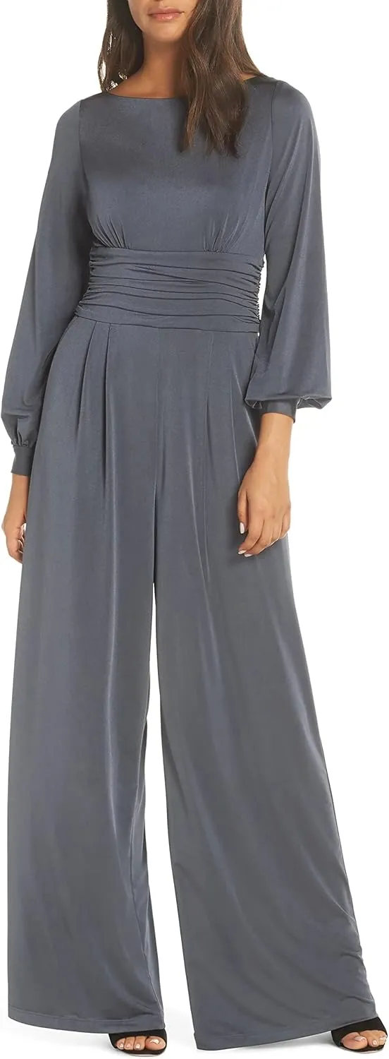 Eliza J womens Long Sleeve Wide Leg Jumpsuit