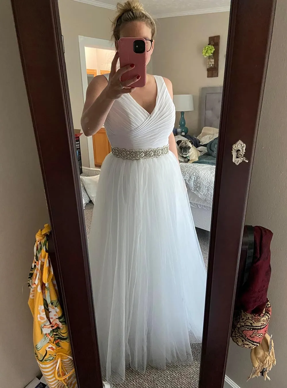EllieHouse A Line Long Maxi Bridesmaid Tulle Skirt for Wedding Evening Party Prom P68