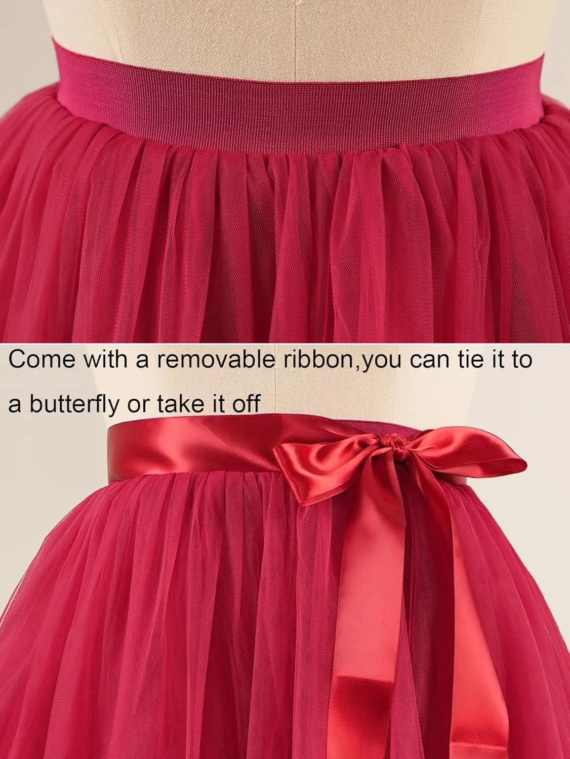 EllieHouse A Line Long Maxi Bridesmaid Tulle Skirt for Wedding Evening Party Prom P68