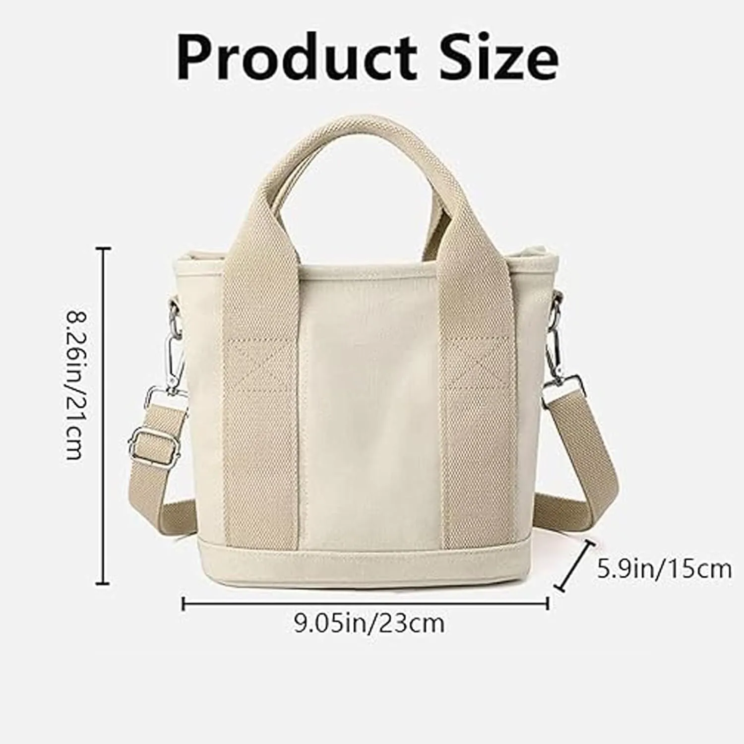 Elmyse Handbag, Elmyse Crossbody Bag,Elmyse Large Capacity Multi-Pocket Handbag,Canvas Tote Bag with Zipper