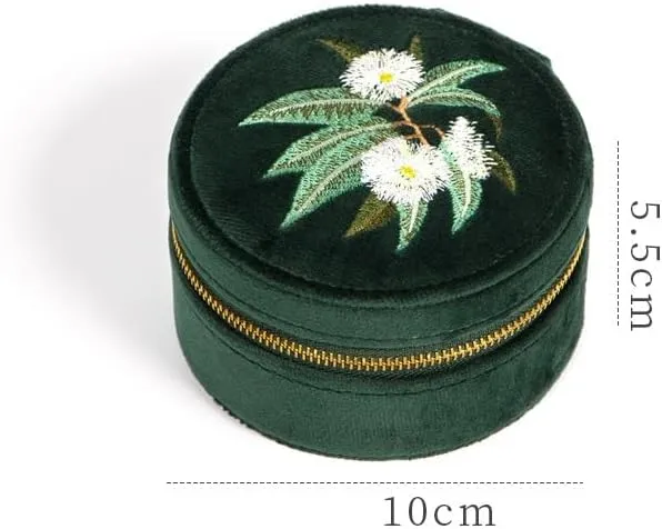 Embroidery Flannelette Portable Bracelet Box Watch Box Vintage Jewelry Box