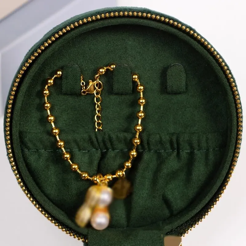 Embroidery Flannelette Portable Bracelet Box Watch Box Vintage Jewelry Box