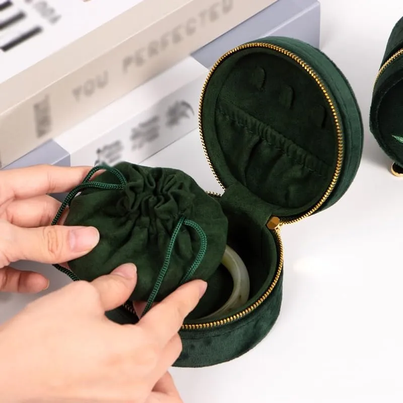 Embroidery Flannelette Portable Bracelet Box Watch Box Vintage Jewelry Box