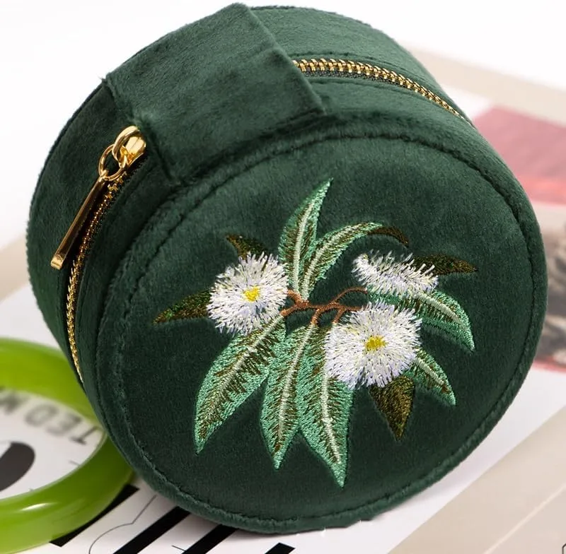 Embroidery Flannelette Portable Bracelet Box Watch Box Vintage Jewelry Box