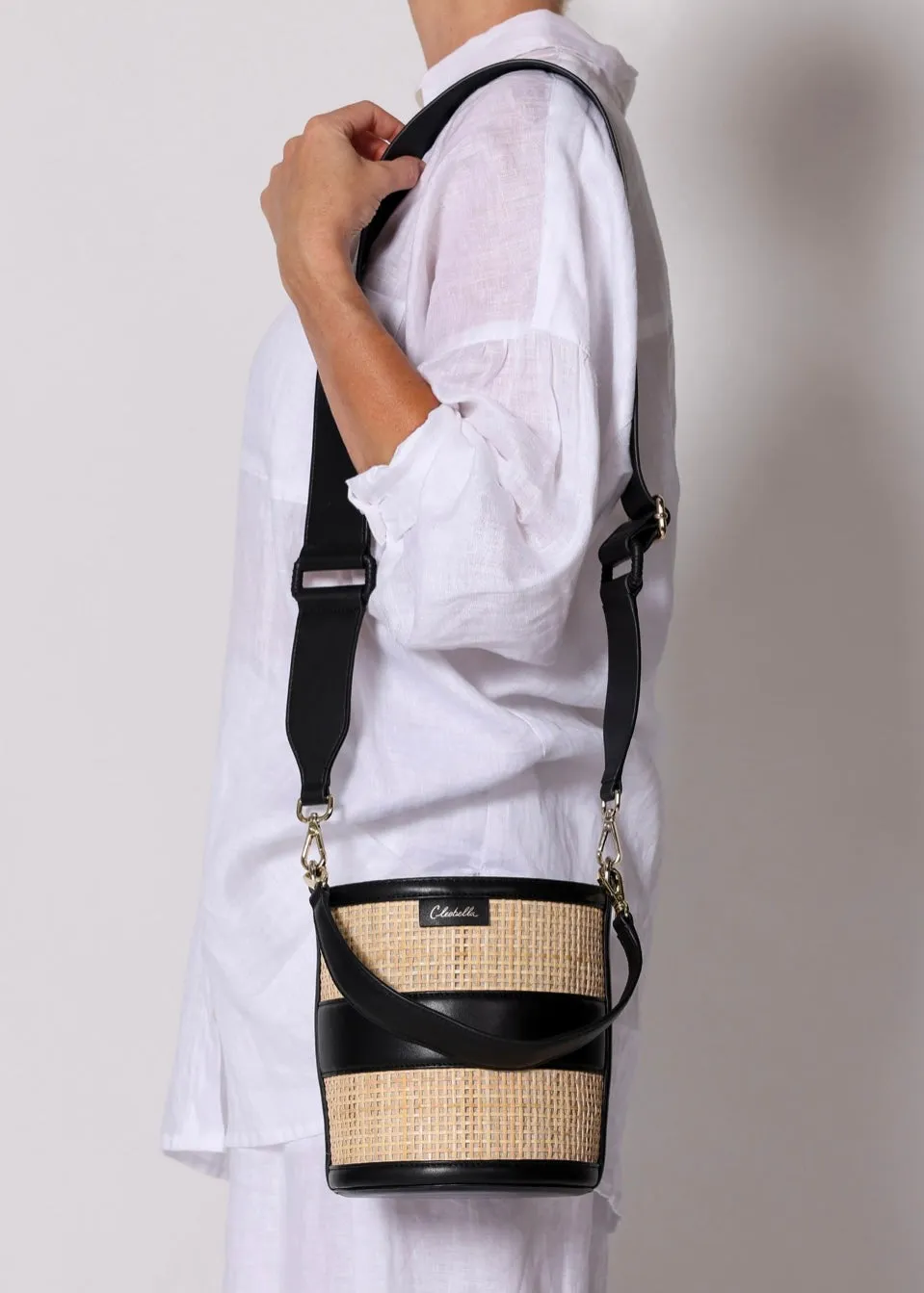 EMERY RATTAN BUCKET BAG