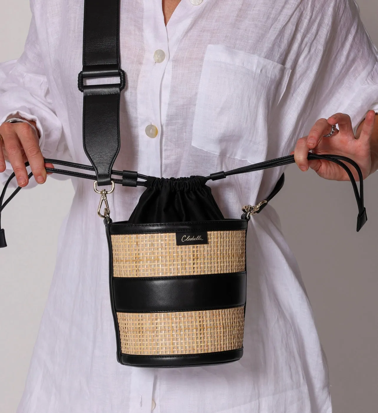 EMERY RATTAN BUCKET BAG