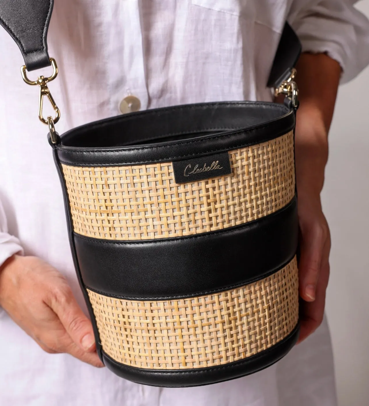 EMERY RATTAN BUCKET BAG