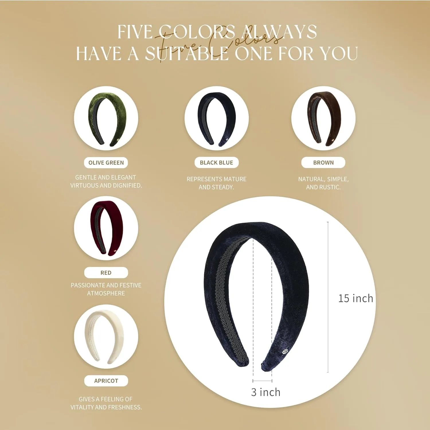 EVITA PERONI Thick White Velvet Wide Headband for Women Soft Headband No Slip Comfortable Wearing Fashion Hair Band for Valentine's Day Birthday Wedding Party