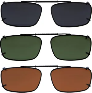 Eyekepper Metal Frame Rim Polarized Lens Clip On Sunglasses 56 * 34MM