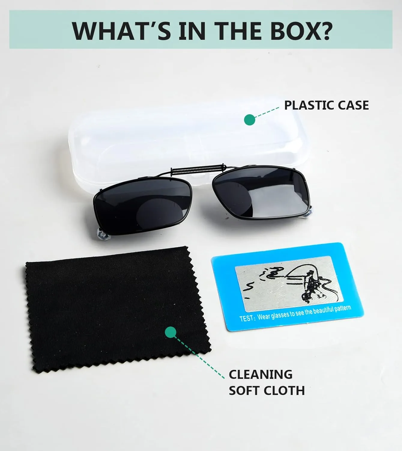 Eyekepper Metal Frame Rim Polarized Lens Clip On Sunglasses 56 * 34MM