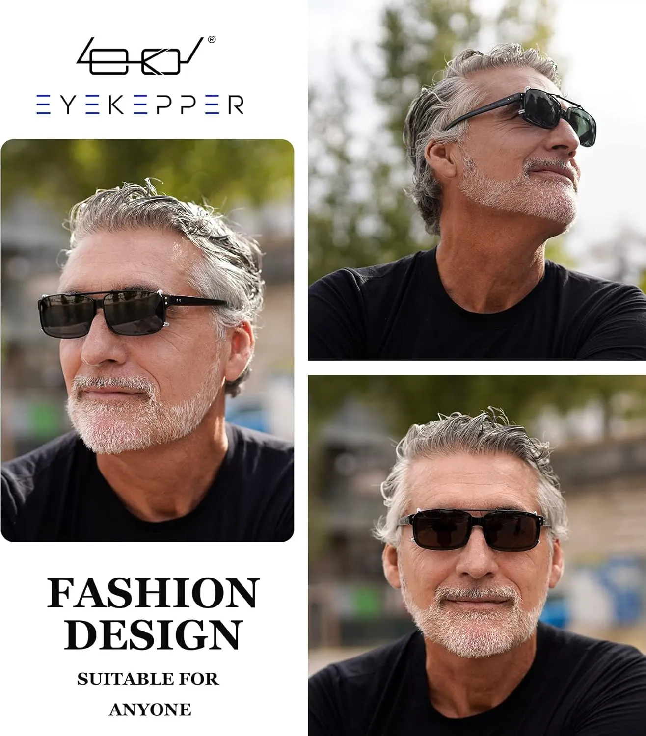 Eyekepper Metal Frame Rim Polarized Lens Clip On Sunglasses 56 * 34MM