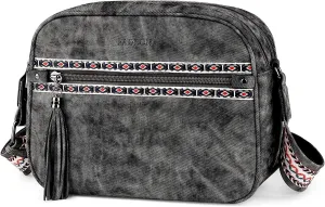 FADEON Crossbody Bags for Women Designer Vegan Leather Crossbody Purse Multi-pocket Medium Shoulder Bag with Card Slots