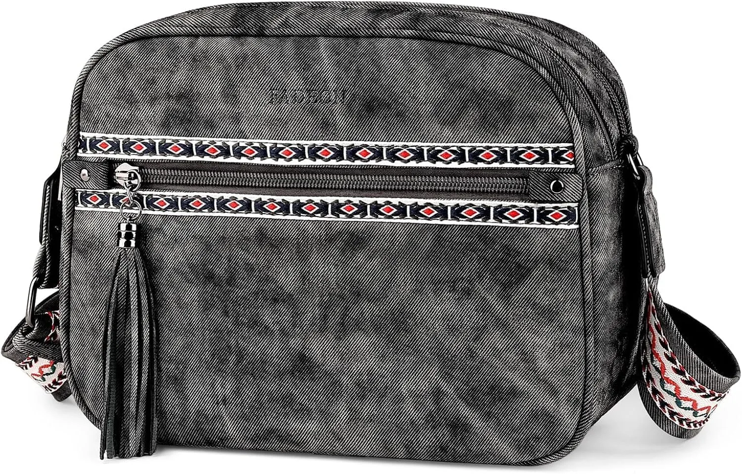 FADEON Crossbody Bags for Women Designer Vegan Leather Crossbody Purse Multi-pocket Medium Shoulder Bag with Card Slots