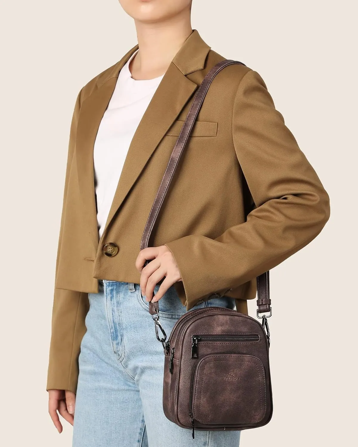 FADEON Small Purses for Women Crossbody Bags, Designer PU Leather Mini Cross Body Purse Travel Shoulder Bag Card Slots