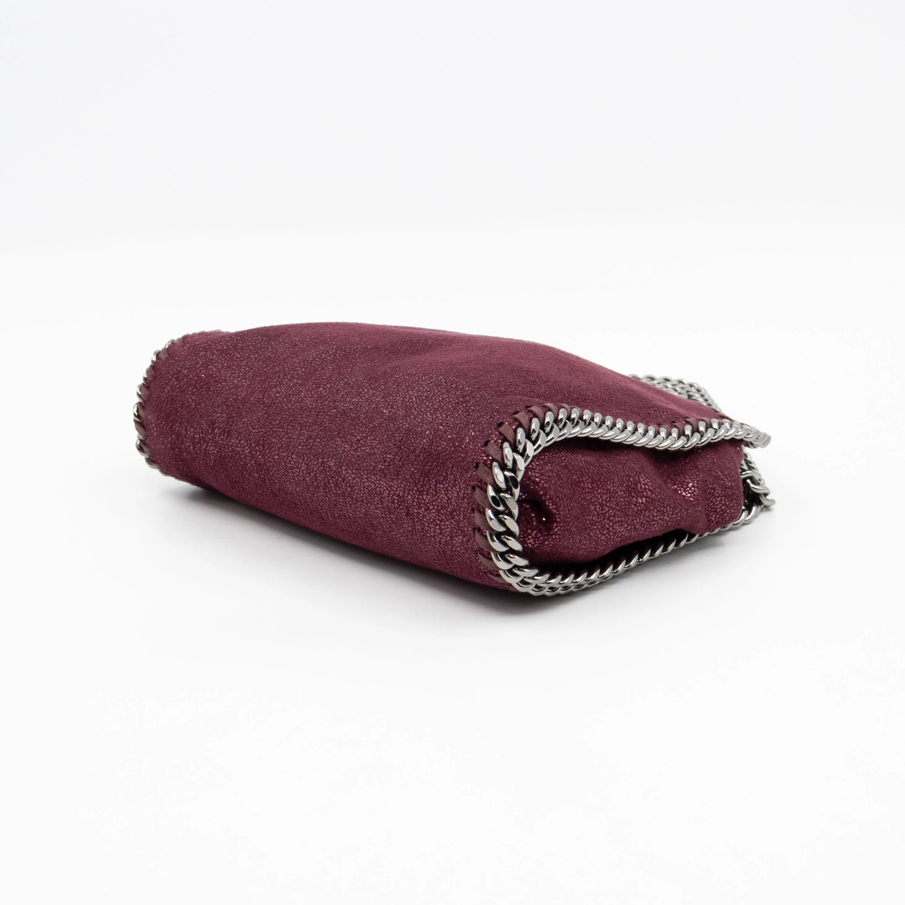 Falabella Fold Over Tote Tiny Metallic Burgundy