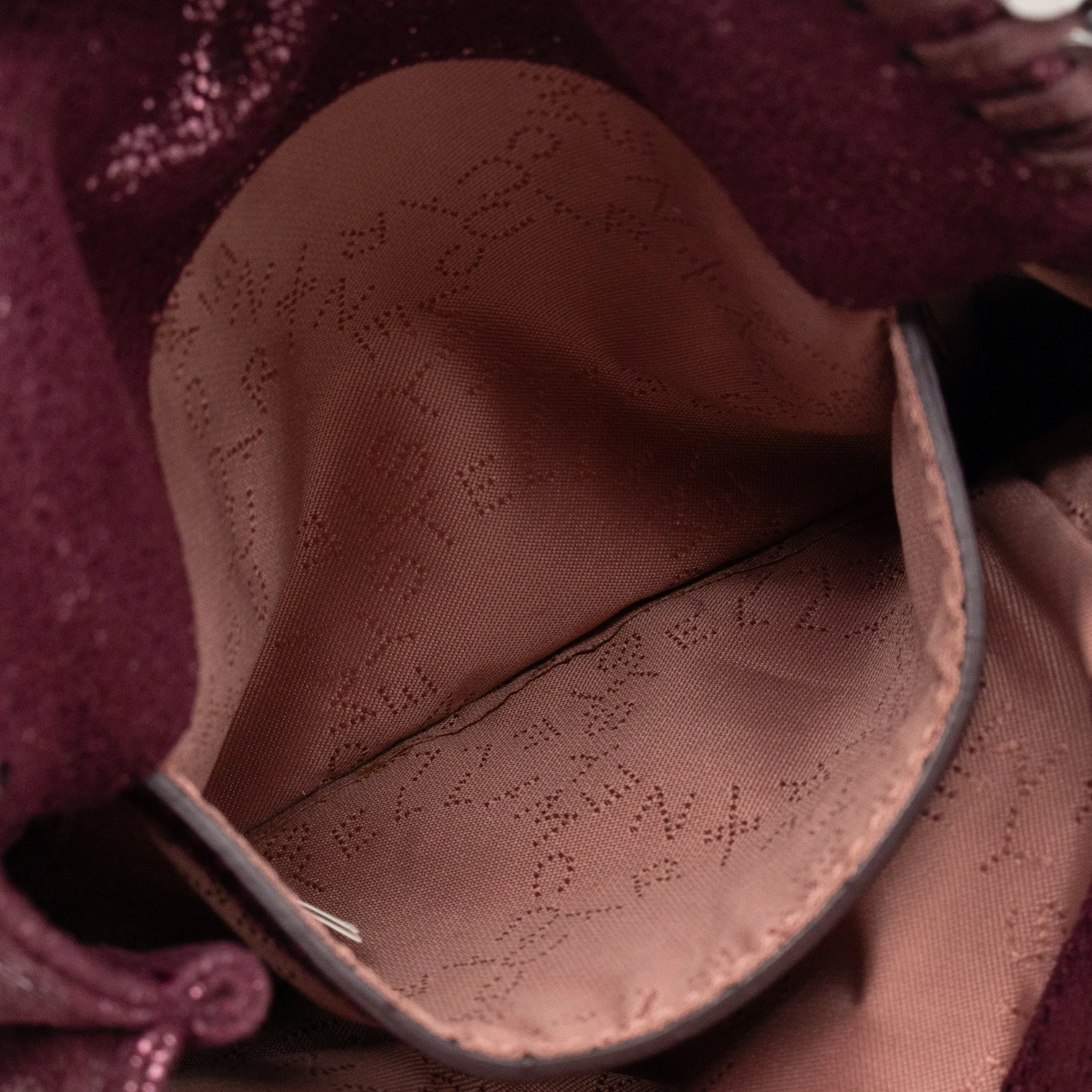 Falabella Fold Over Tote Tiny Metallic Burgundy