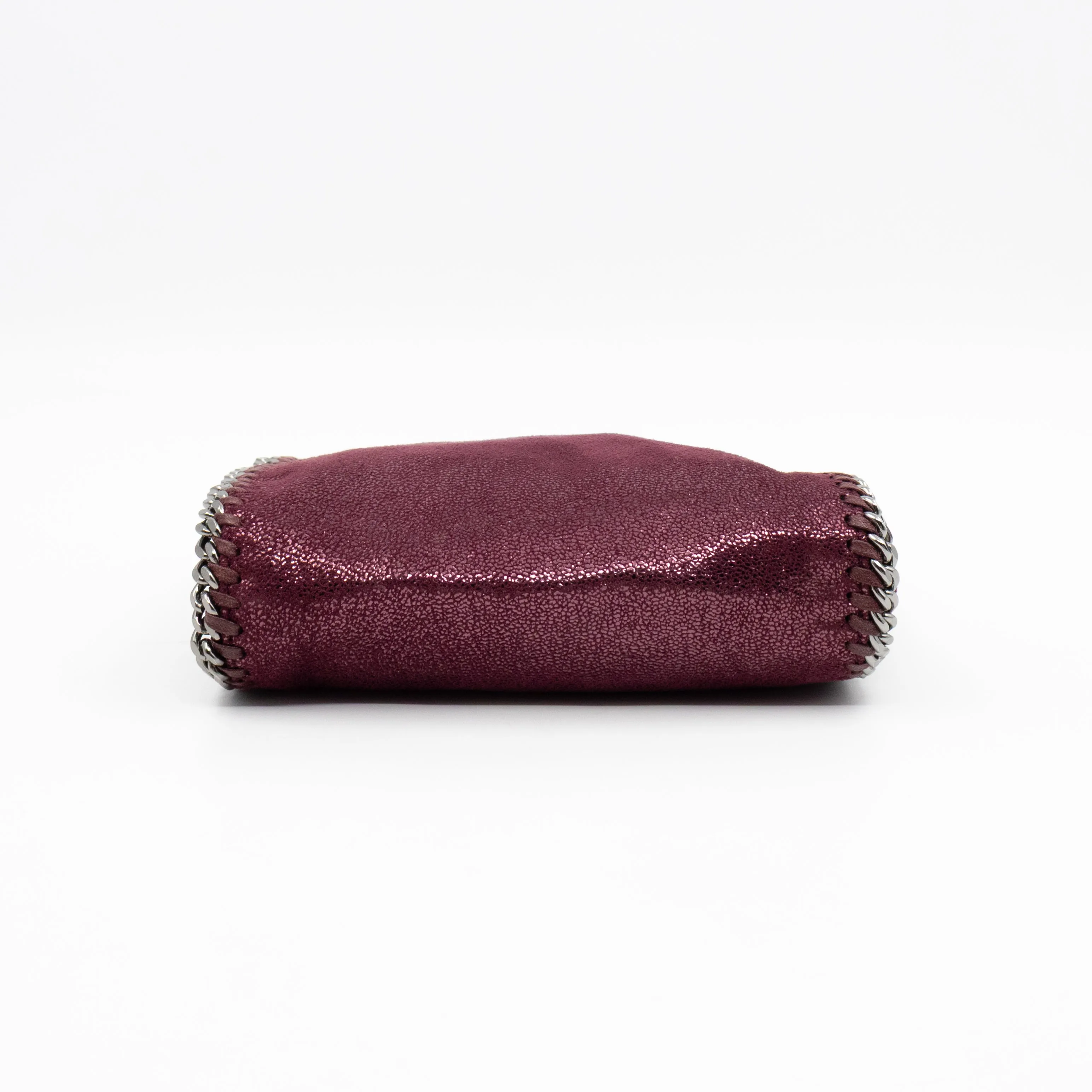 Falabella Fold Over Tote Tiny Metallic Burgundy