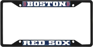 Fan Mats 31299: Boston Red Sox Metal License Plate Frame Black Finish