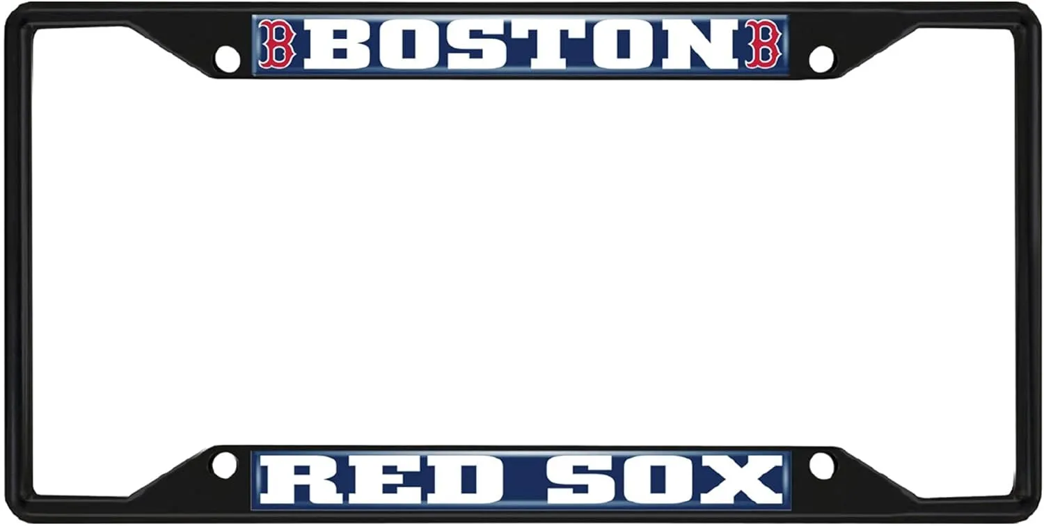 Fan Mats 31299: Boston Red Sox Metal License Plate Frame Black Finish