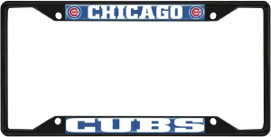 Fan Mats 31300: Chicago Cubs Metal License Plate Frame Black Finish, Blue