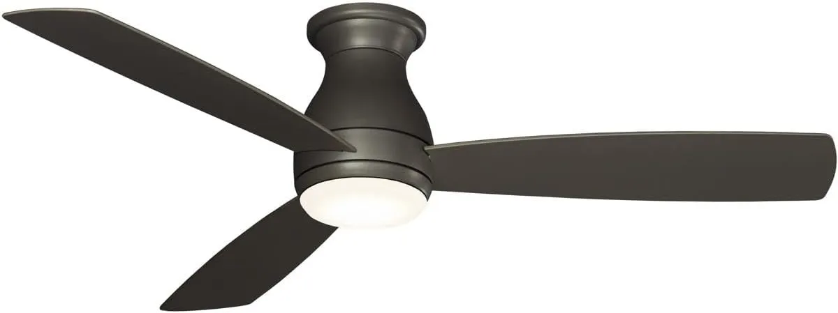 Fanimation FPS8355BGRW Hugh 52 3-Speed AC Ceiling Fan LED Light Kit and Remote Control - Wet Rated, Inch, Matte Greige, 52-Inch