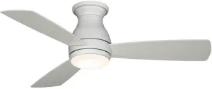 Fanimation Hugh Indoor/Outdoor Ceiling Fan with Blades and LED Light Kit 44 inch - Matte White