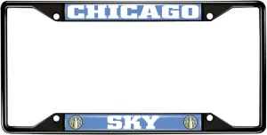 FANMATS 47831 WNBA - Chicago Sky License Plate Frame | Black | 6.25"x12.25" | Chicago Sky Text with Logo