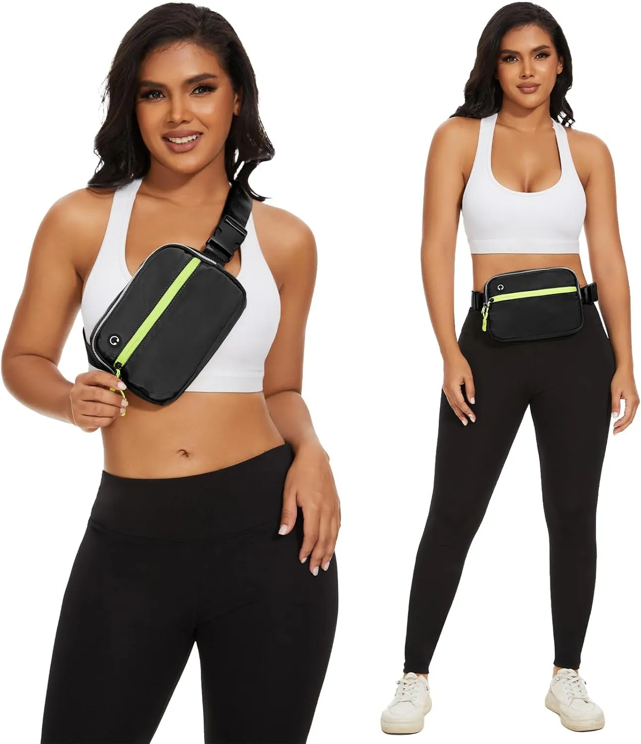 Fanny Pack Belt Bag for Women Men, Small Crossbody Fanny Pack Everywhere Mini Belt Bags with Extended Strap, Black