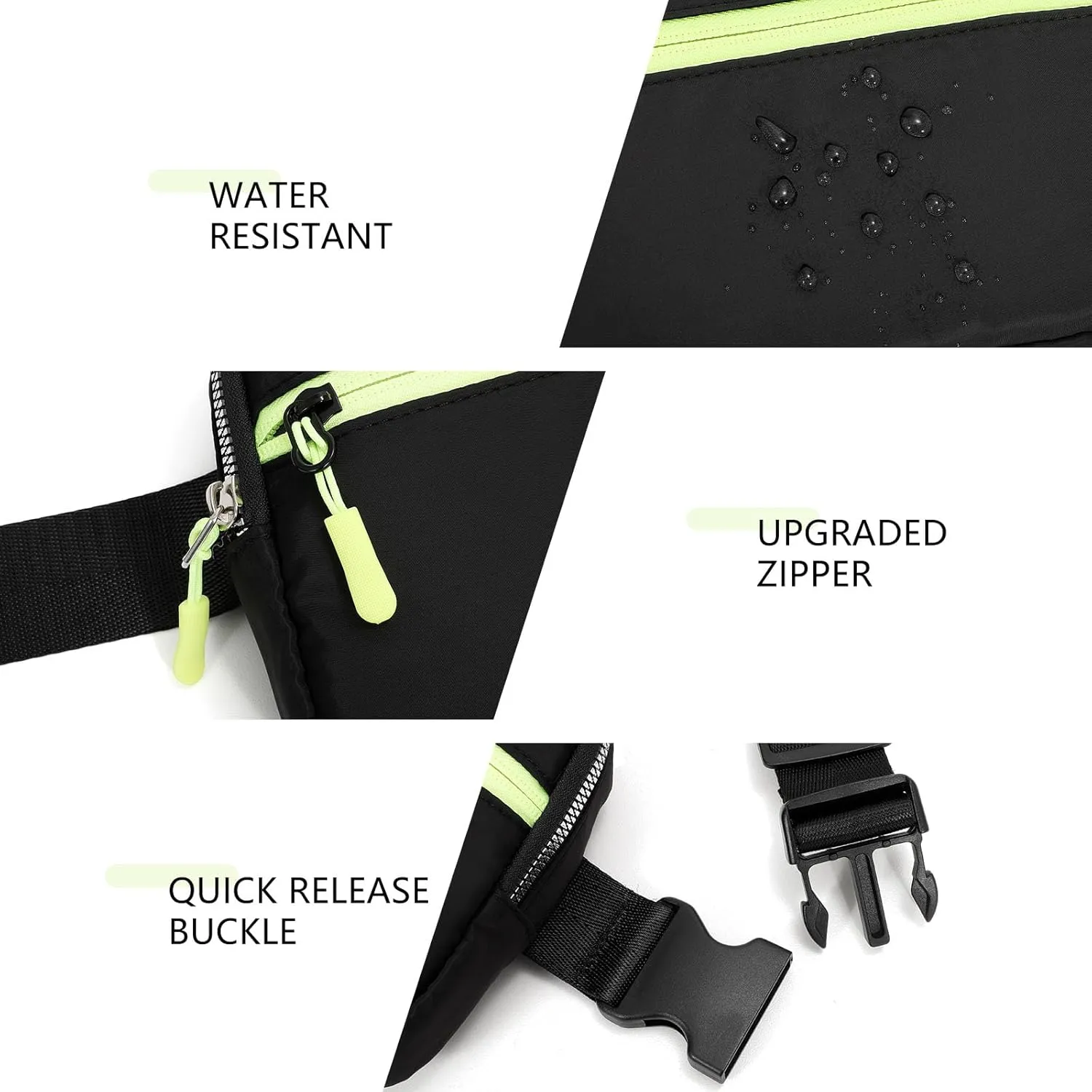 Fanny Pack Belt Bag for Women Men, Small Crossbody Fanny Pack Everywhere Mini Belt Bags with Extended Strap, Black