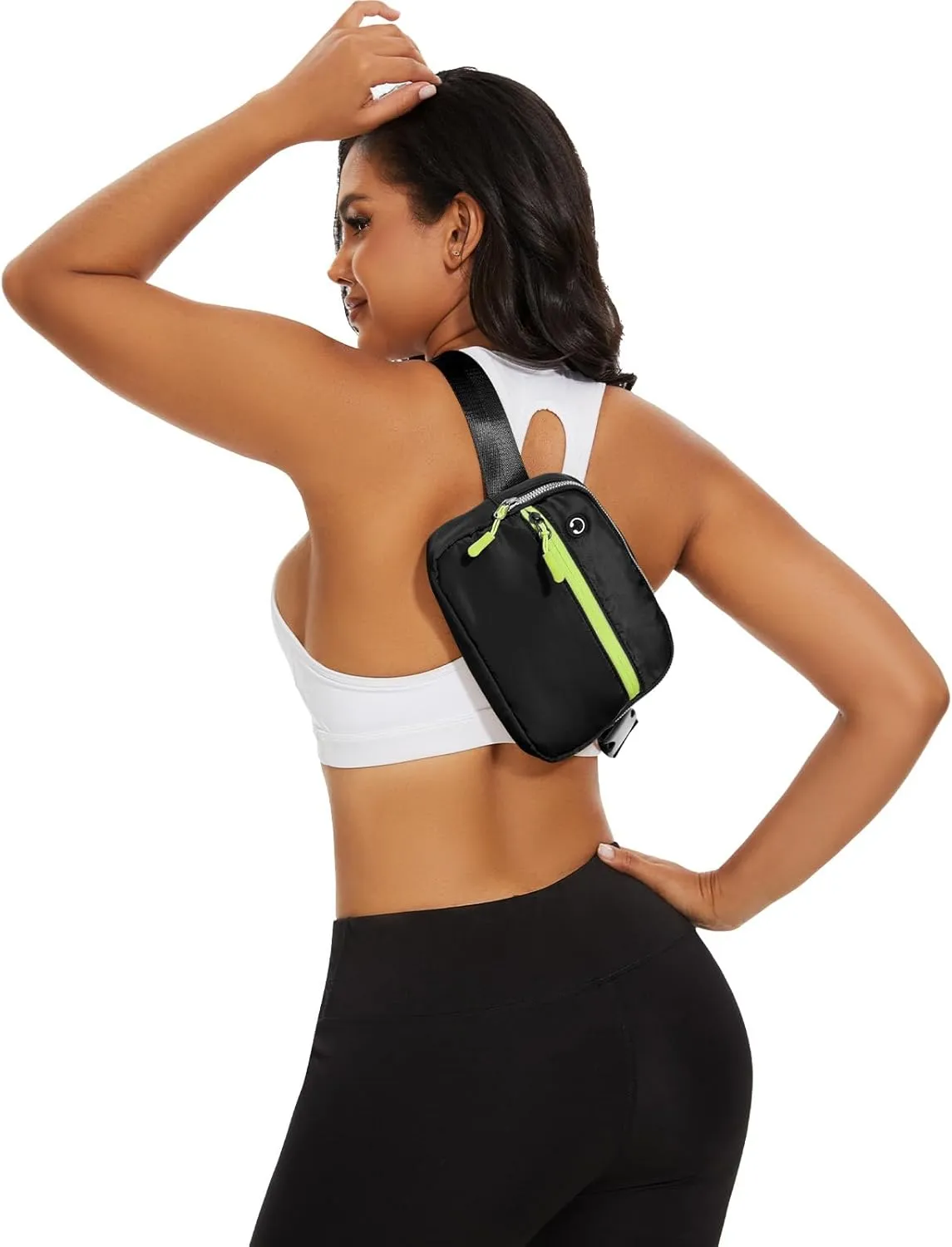 Fanny Pack Belt Bag for Women Men, Small Crossbody Fanny Pack Everywhere Mini Belt Bags with Extended Strap, Black
