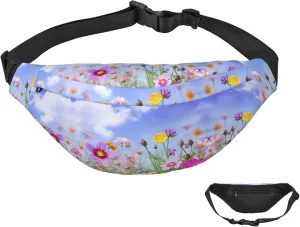 Fanny Pack for Women Men Spring Flowers Waist Bag Waterproof Belt Bag with Adjustable Strap
