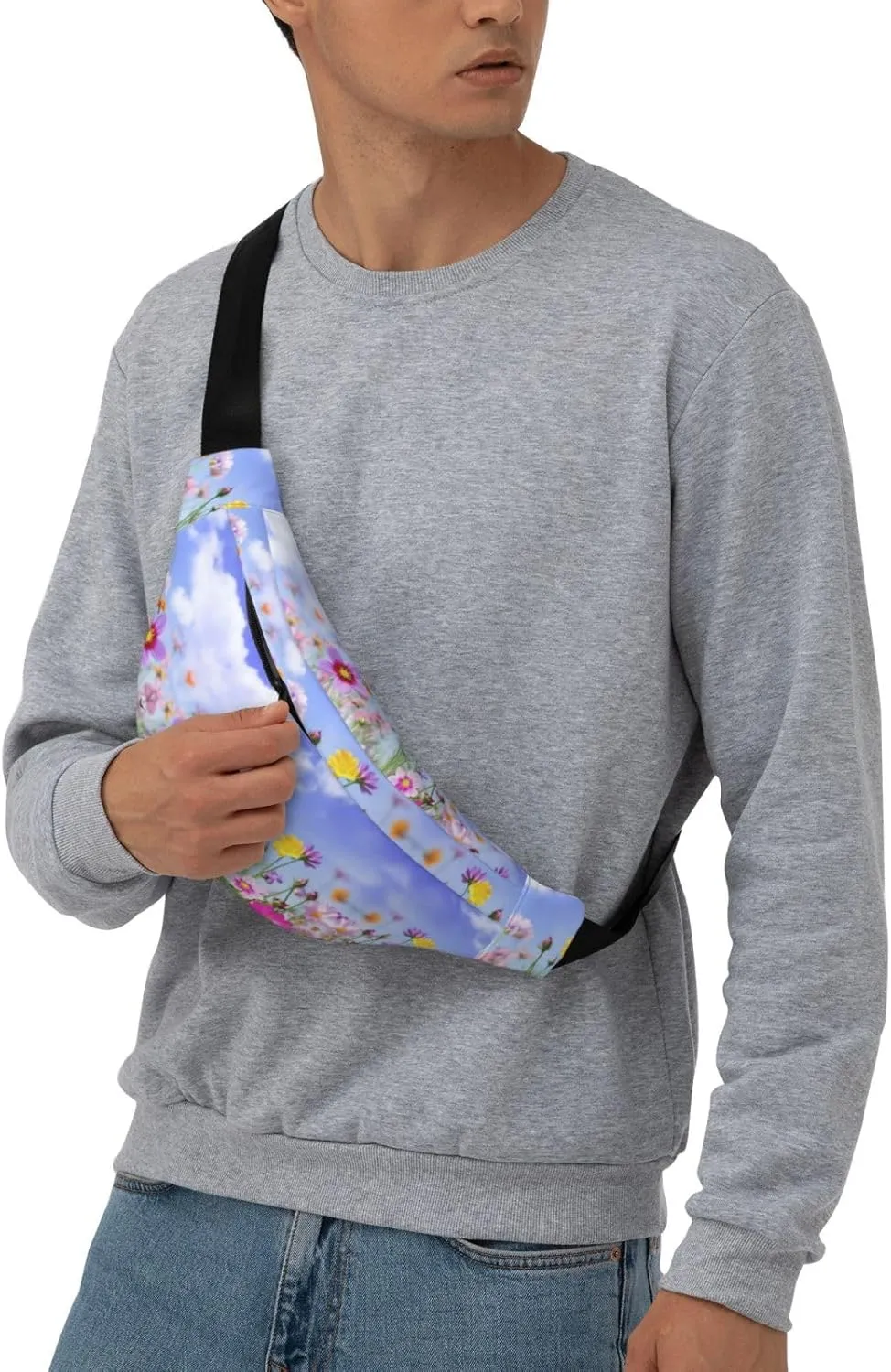 Fanny Pack for Women Men Spring Flowers Waist Bag Waterproof Belt Bag with Adjustable Strap