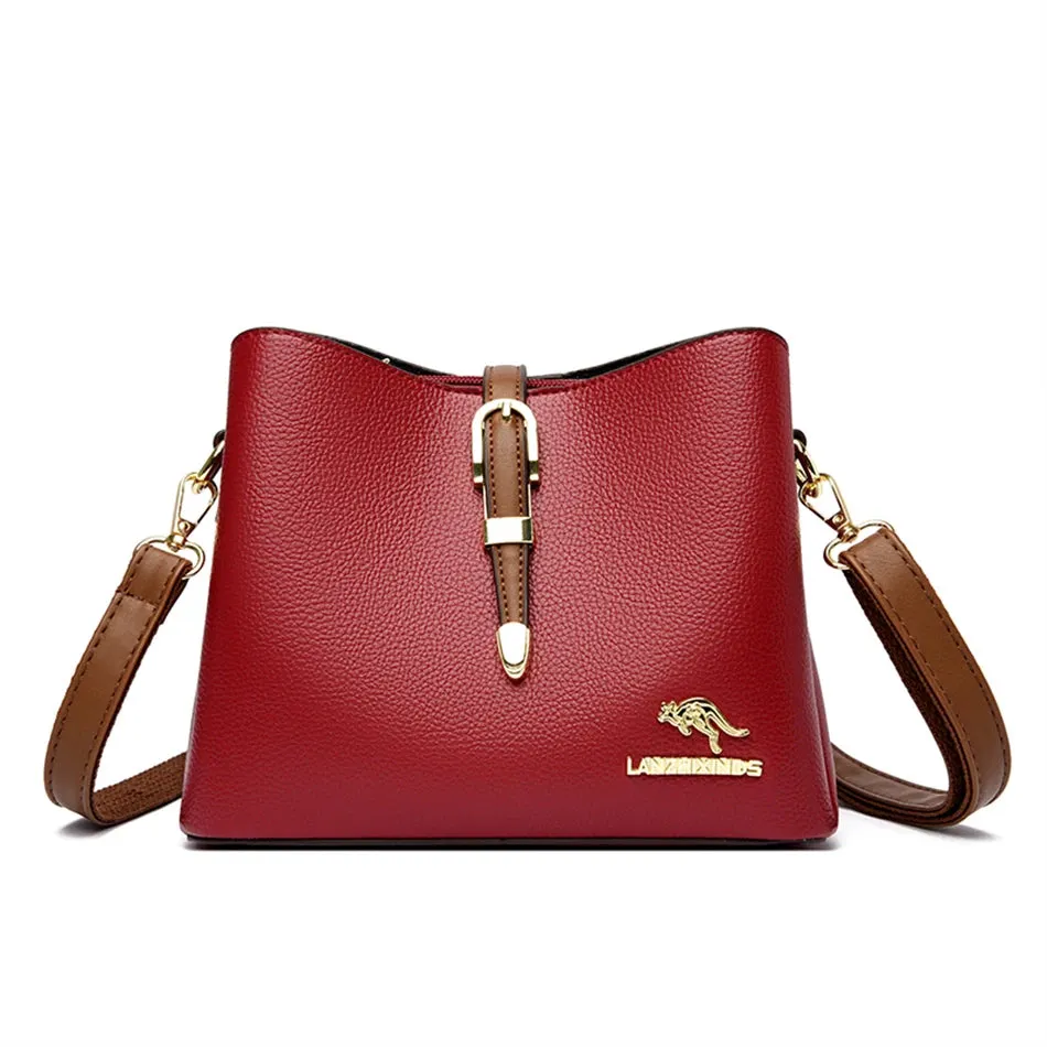 Fashion High Quality Leather Female Shoulder Messenger Bag