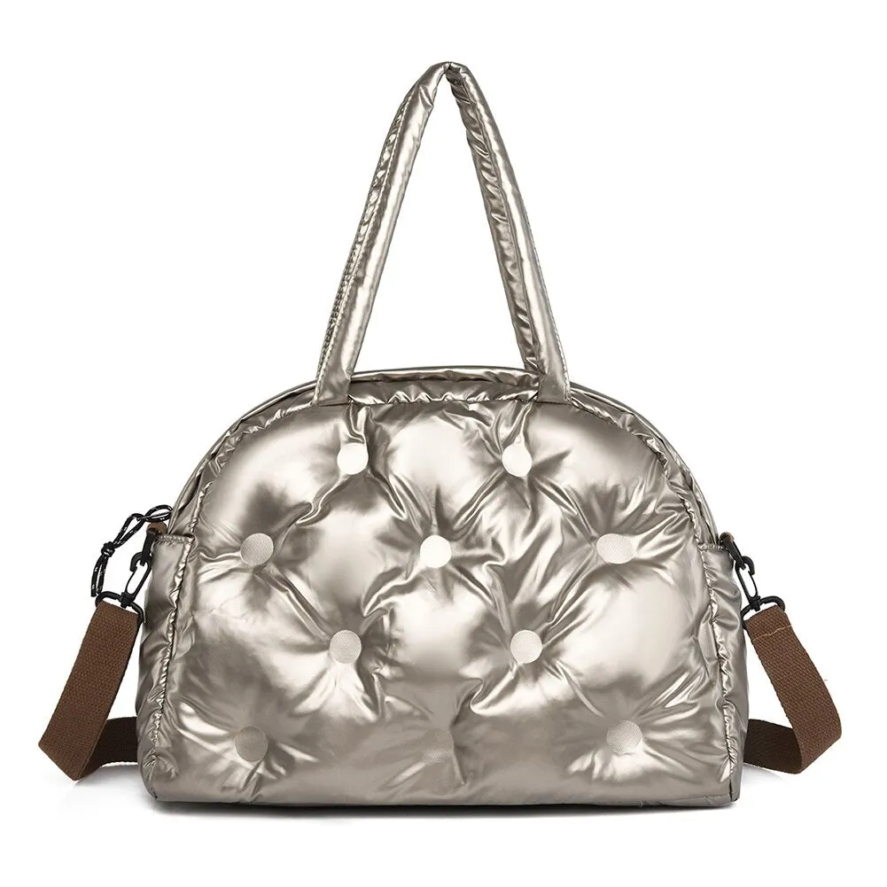 Fashion New Women Down Bag Quilted Space Padded Handbag Shoulder Bag Winter Unisex Pillow Large Capacity Tote Crossbody Bag