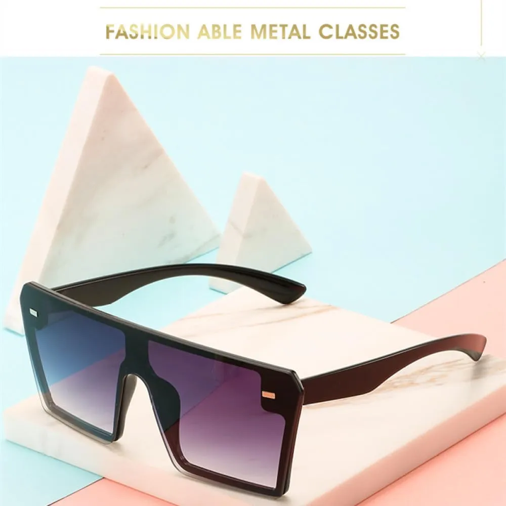 Fashion One Piece Oversize Sunglasses Women Retro Gradient Sun Glasses Men Big Frame Retro Eyewear UV400