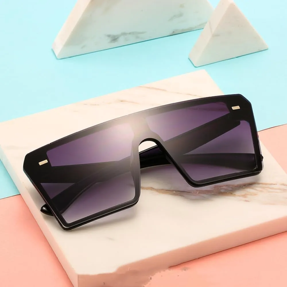 Fashion One Piece Oversize Sunglasses Women Retro Gradient Sun Glasses Men Big Frame Retro Eyewear UV400